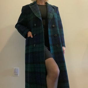 Pendleton 100% Wool Black Watch Tartan Plaid Coat